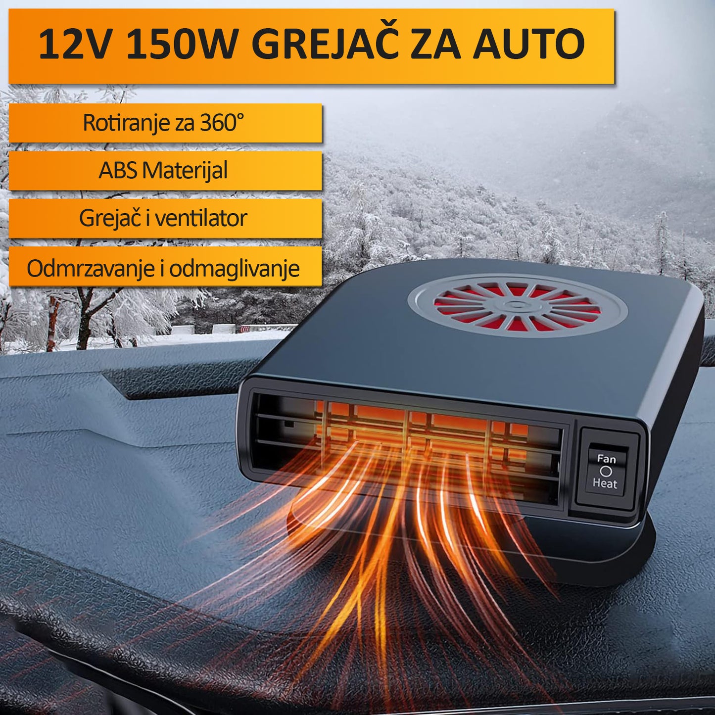 Grejalica Za Auto 12V Auto Heater Fan