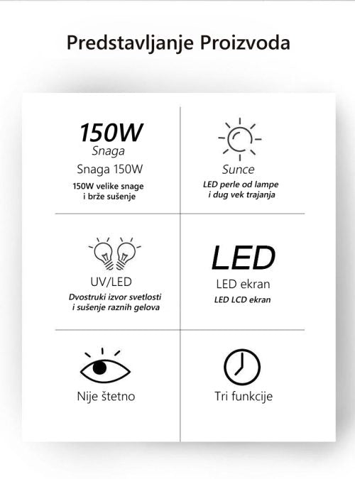 Pro Lampa za Nokte UV/LED Sun MAX X7 150W