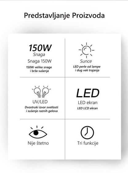 Pro Lampa za Nokte UV/LED Sun MAX X7 150W