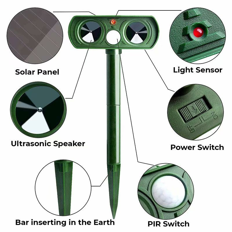 Solarni odbijač rasterivac životinja Ultrazvučni Vodotporni