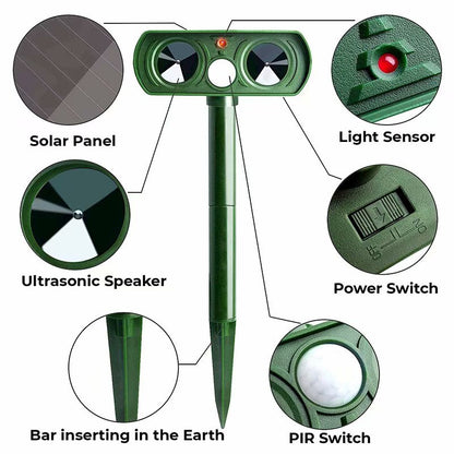 Solarni odbijač rasterivac životinja Ultrazvučni Vodotporni